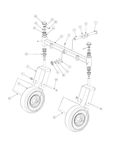 Front Caster Assembly Diagram and Parts List for M48-HN 53BB5E6V750-20-HP-OHV Cub Cadet Lawn Tractor